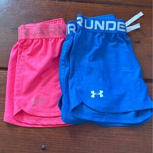 BUNDLE!!! Under Armour Girls' Athletic Shorts - Blue and Pink